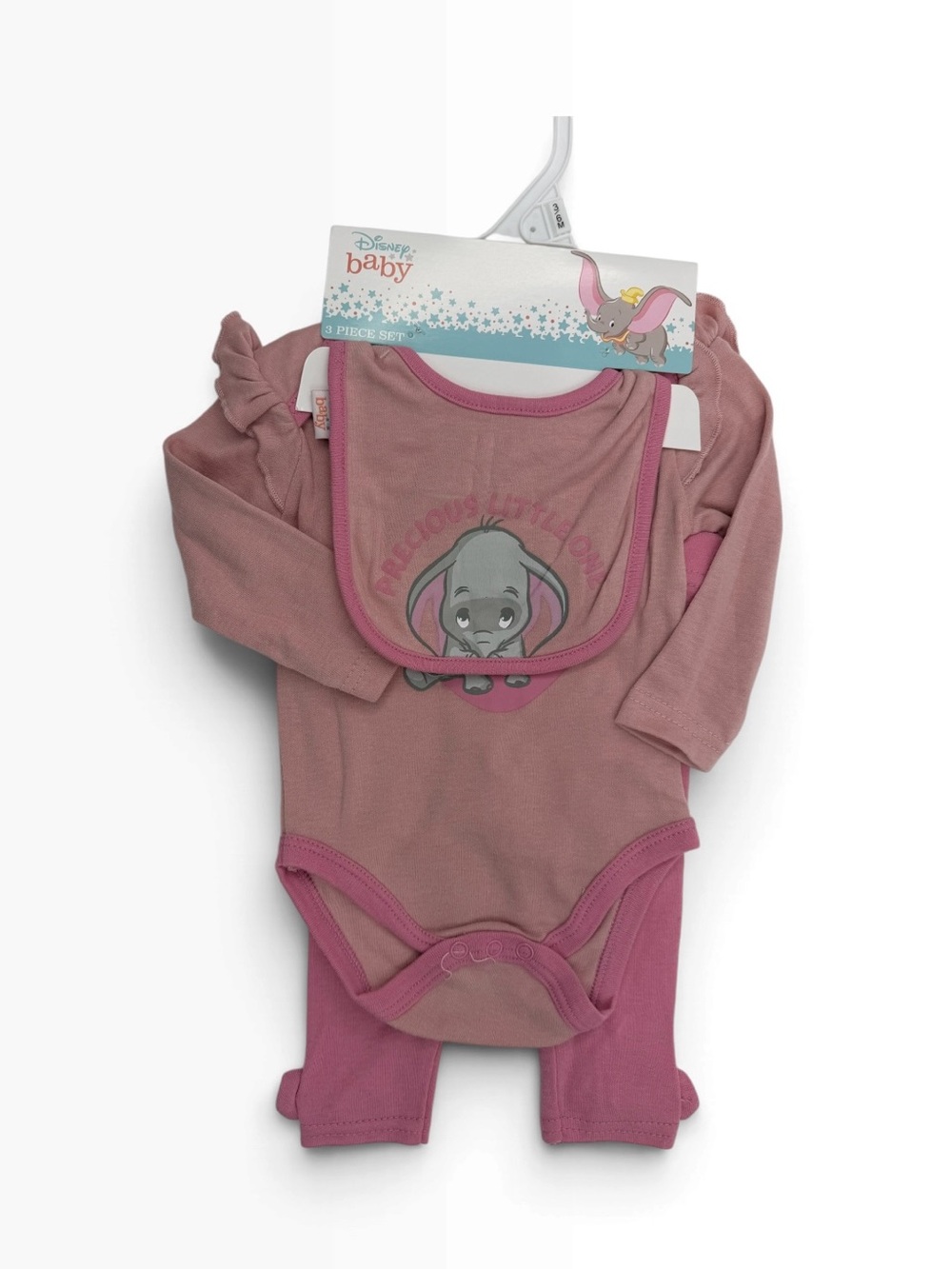 Disney Pink Eeyore Three-Piece Baby One-Piece Set